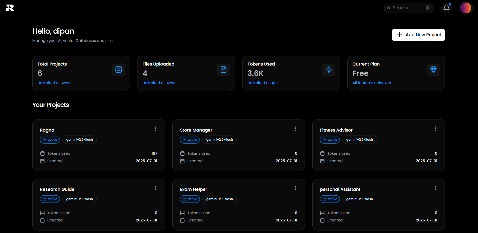 Ragna Dashboard